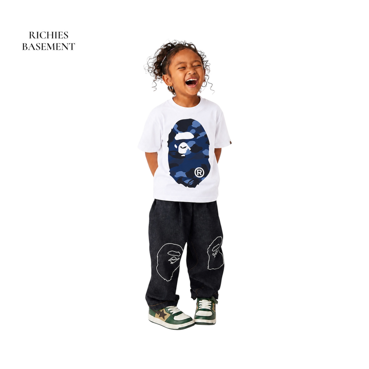 bape KIDS White Blue T-shirt